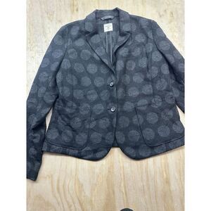 Gap Vtg Academy Blazer 10 Wool Blend Polka Dot Black‎ Lined Sleeves Fitted